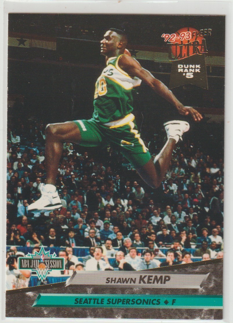 1992-93 Fleer Ultra #205 Shawn Kemp Slam Dunk #5 Supersonics NBA Basketball
