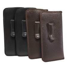 Soft Slip-In Glasses Case Pocket Belt Metal Clip 2Black/2Brown 4Pack Men/Wom...
