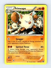 Primeape 53/114 Rare Steam Siege Pokemon Card Lightly Played