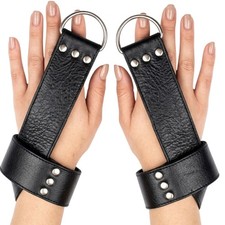 Real Cow Leather Wrist, Ankle, Thigh Cuffs ,Bdsm Suspension Cuffs Lockable Set