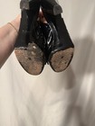 Coach Black Patent Leather Peep Toe Slingback Heels Bow Buckle US 8 — photo 6