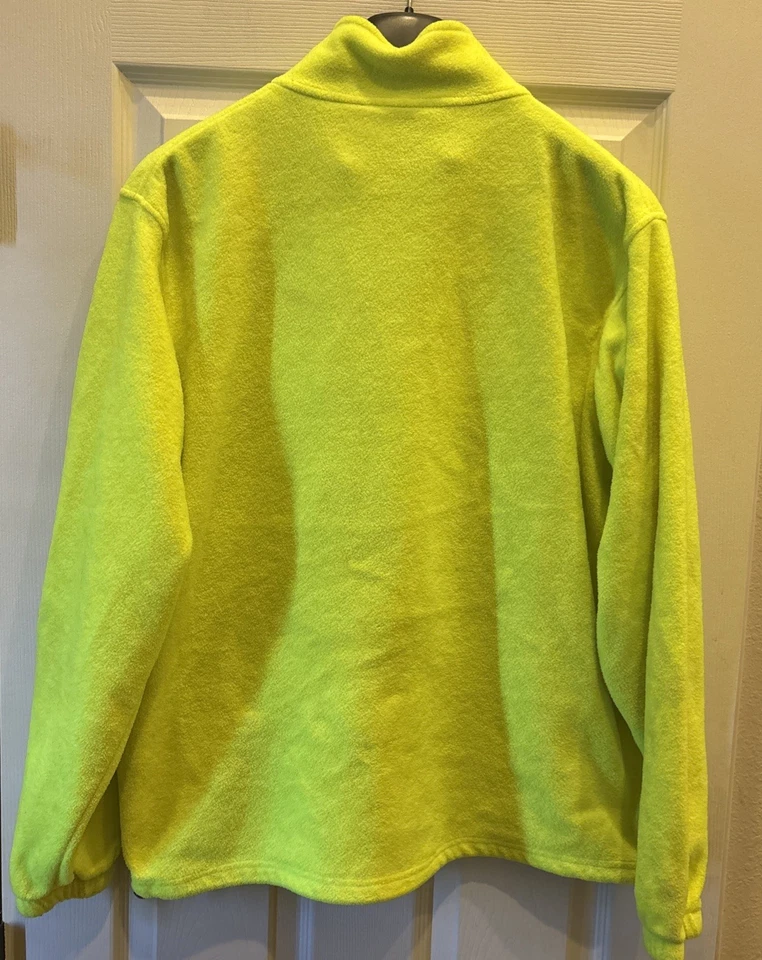 McDonalds Apparel By Harrington Fleece Zip Up  Jacket Men’s Large Neon Yellow - Image 4 of 4