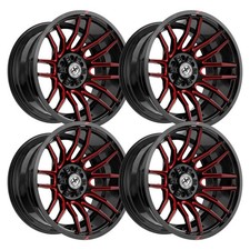 Set-4 Xf Off-road Xf-232 18x9 6x1356x139.7 0mm Black Red Wheels Rims 18 Inch