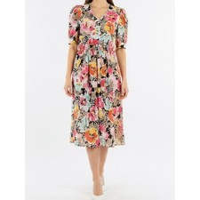 Vintage Just in Thyme Ltd. Cottagecore Floral Cotton Shirtdress Size 10