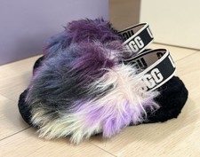 UGG WOMENS Oh Yeah Fluff Shearling SLIPPERS/ Slides MAGNOLIA TIE DYE Size 5
