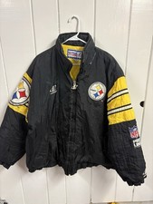 Vtg 90s Pittsburgh Steelers Jacket Mens XL NFL Pro Line Logo Athletics Full Zip