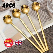 4pcs Long Handle Coffee Spoon Tea Spoons Coffee Spoons Stirring Spoons Ice)