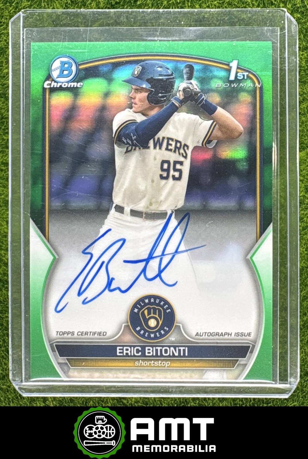Eric Bitonti 2023 Bowman Draft 64/99 Chrome Prospect Auto Green #CDA-EB