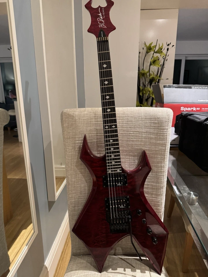 BC Rich NJ Series Warlock Speedloader Electric Guitar Red - Image 2 of 4