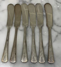 Oneida CLARION Community Par Plate Master Butter Knife & 6 Spreaders Art Deco