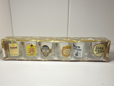 Neu Vintage VMC REIMS verpackt/versiegelt sechs Scotch Whisky Schnapsgläser Geschenk Sammlerstück 