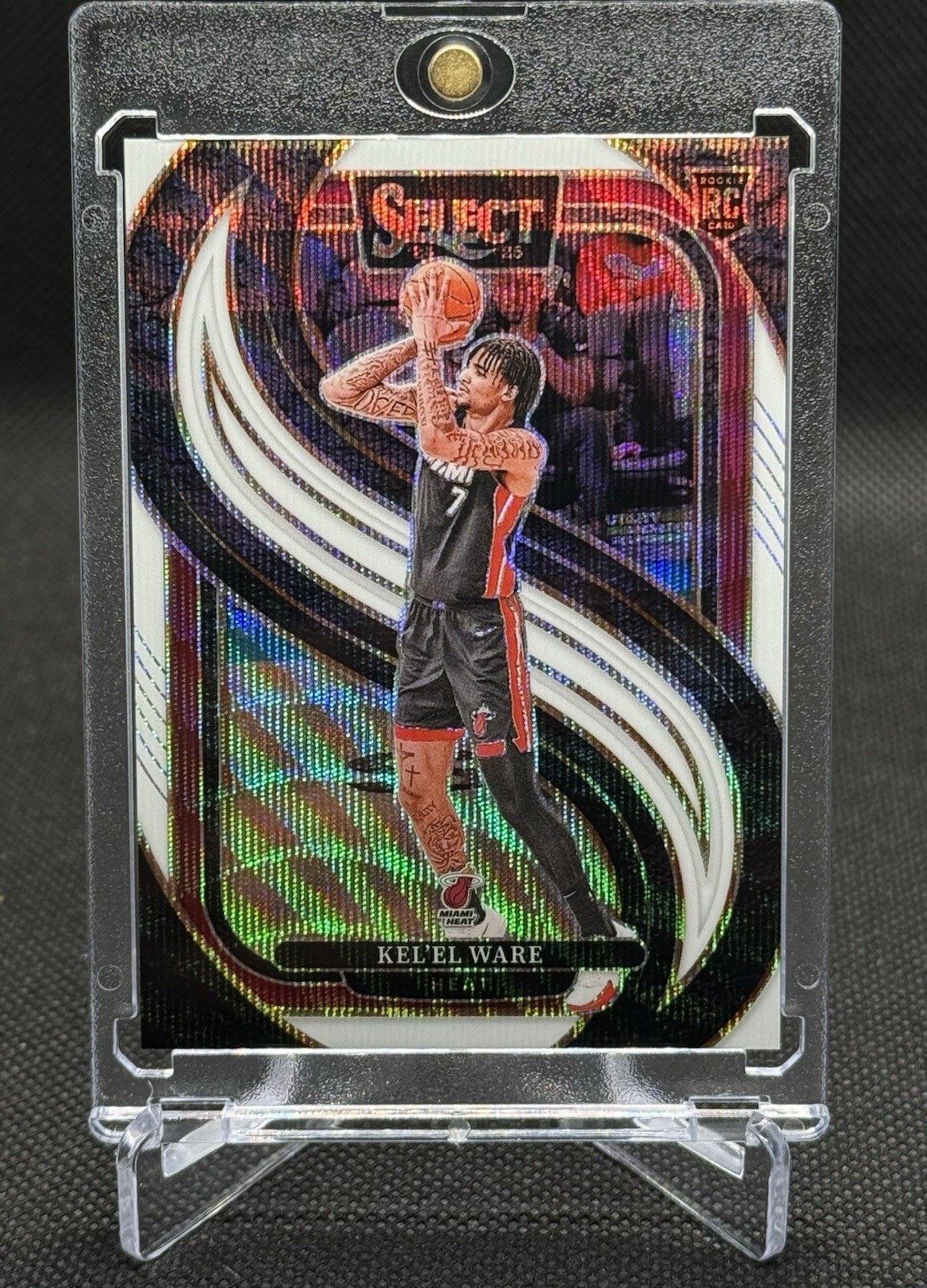 Kel’el Ware 2024-25 Panini Select Premier Level White Wave Prizm RC #191 72/99