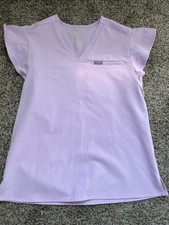 figs scrub top lavender peplum SMALL