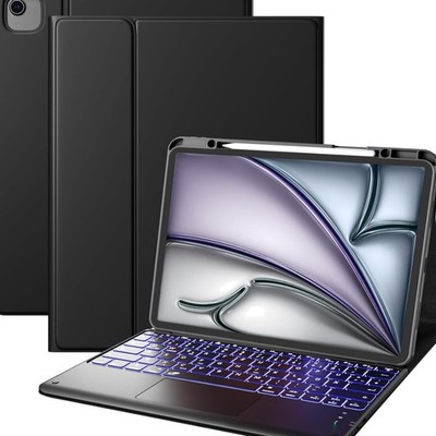 Hülle mit Tastatur für iPad Air 13 Zoll 2025 M3/2024 M2, iPad Pro 12.9 3. 4. ...