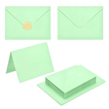20Pack Light Green 4x6 Envelopes, A6 Envelopes with Cards Stickers