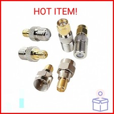 exgoofit F Type to SMA Male Female Coax Connector Coaxial Adapter 2 Sets 6 Pcs