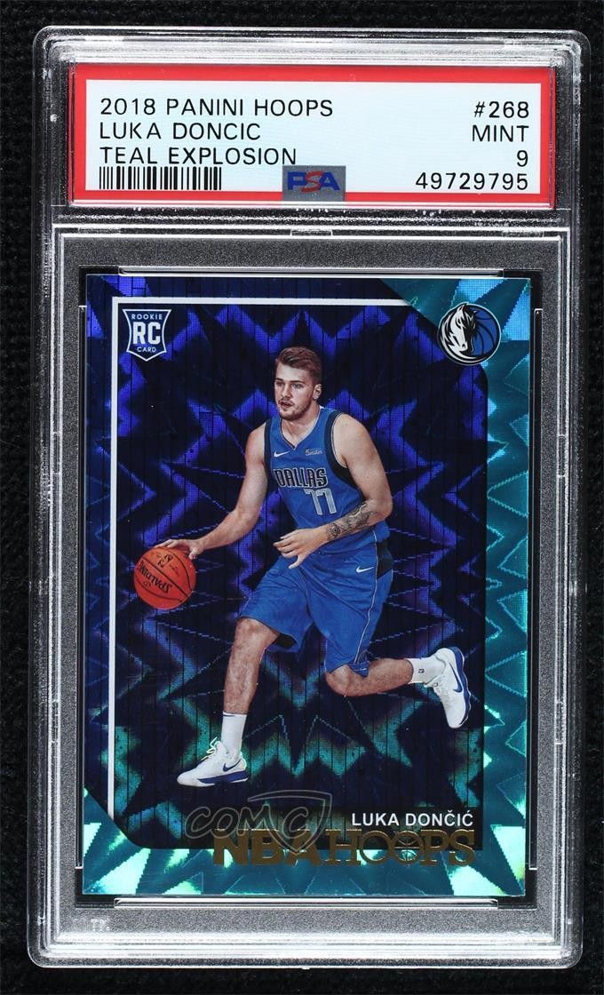 2018-19 Panini NBA Hoops Teal Explosion Luka Doncic #268 PSA 9 MINT 8uc