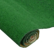 Artificial Model Grass Mat 13.8" x 39" Dark Green Realistic Fake Turf for Garden