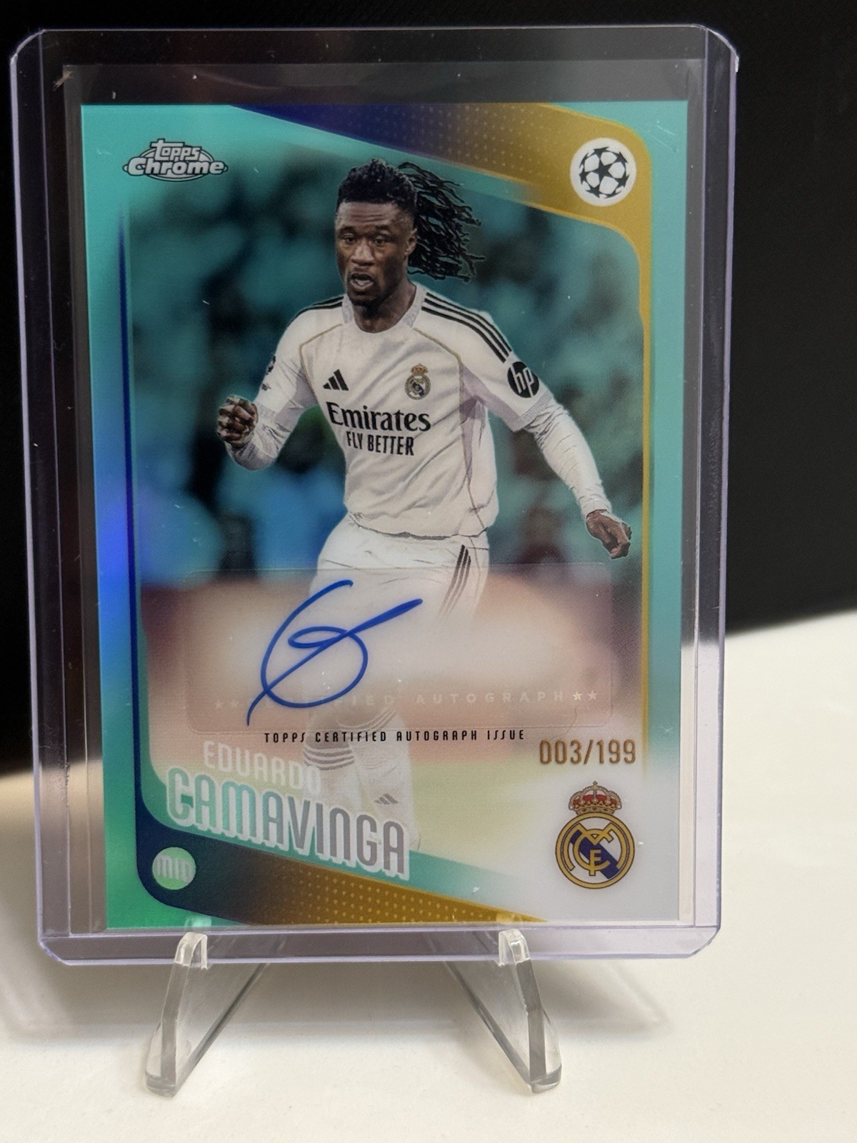 Topps Chrome UEFA CC 2025-26 Eduardo Camavinga Auto CA-EC Real Madrid /199 view 1