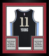 Framed Trae Young Atlanta Hawks Signed Nike 2023-24 City Edition Swingman Jersey