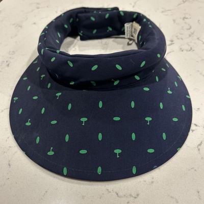 NEW Line-Up For Sport Navy Blue Visor Padded Headband -Golf Flag Pattern