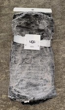 NWT UGG Mammoth Throw Blanket Oversized 60  x70  Gray Tipped Faux Fur