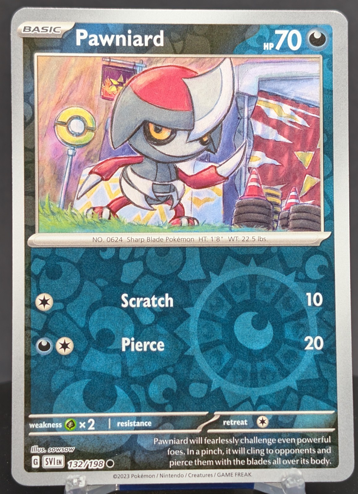 Pokemon Pawniard #132/198 English SVI Scarlet & Violet Reverse Holo