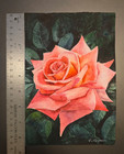aceo original painting Pink Rose — photo 2