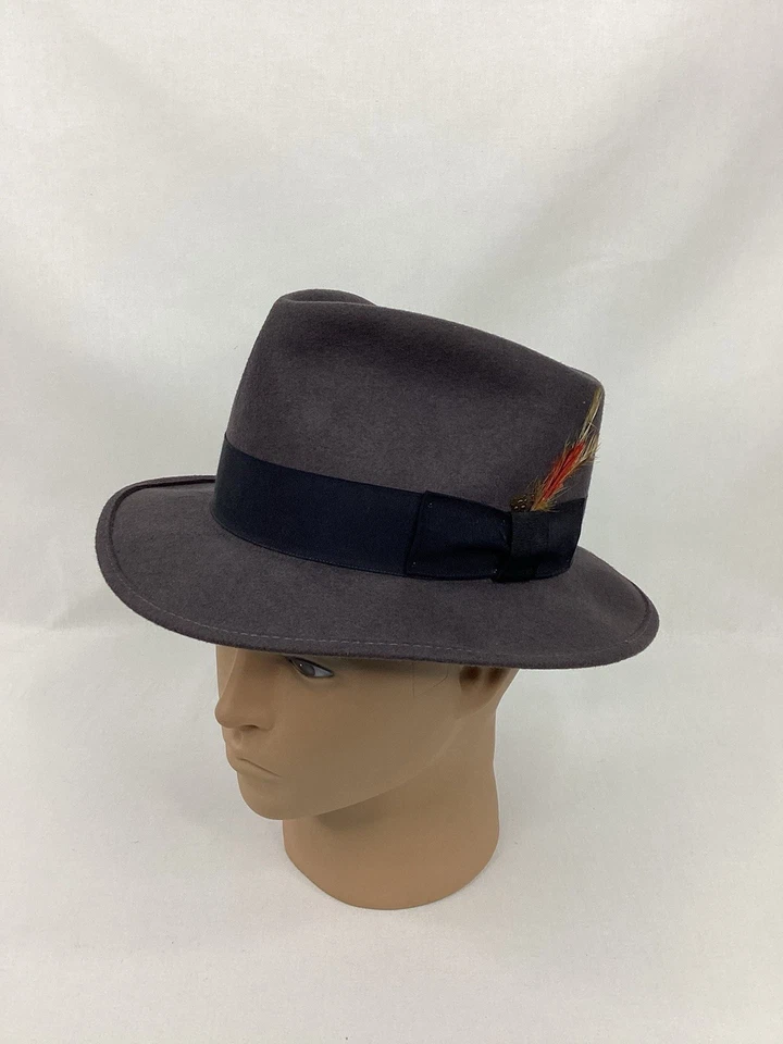 Sombrero Fedora Gris Vintage BOTANY 500 100% Lana TALLA PEQUEÑA EE. UU. 🇺🇸 #508706 Foto 2 de 4