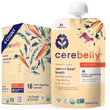 Cerebelly Organic Baby Food Pouches   Organic Beef Bone Broth Pouches  Prot...