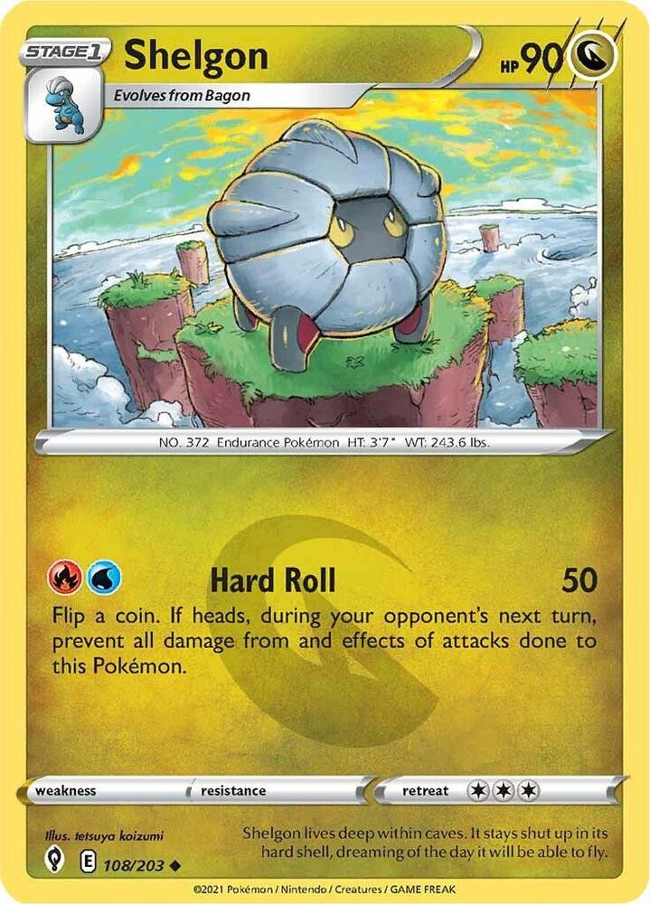 Shelgon #108/203 Swsh07 Evolving Skies Uncommon Pokemon TCG NM