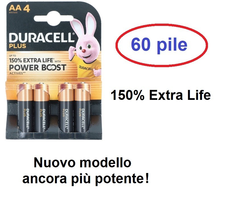 Scorta 60 Pile AA Duracell Stilo - Mai Più Giocattoli Fermi - Boost Power - 1