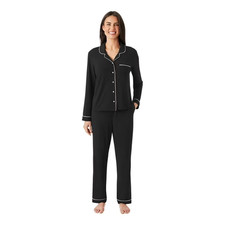 Member's Mark DreamMark Women's 2-Piece Notch Collar Pajama Set Size M Black