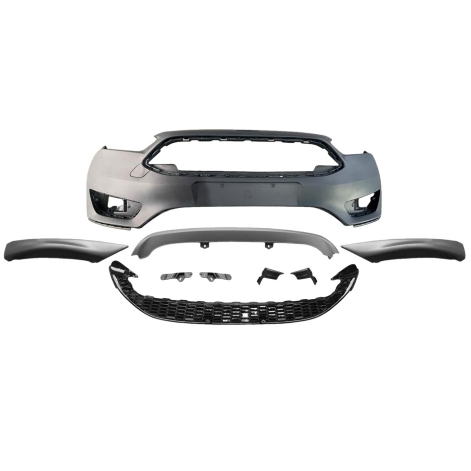 For 2015-2018 Ford Focus Complete Bumper with Lower Grille & Front Lips ...