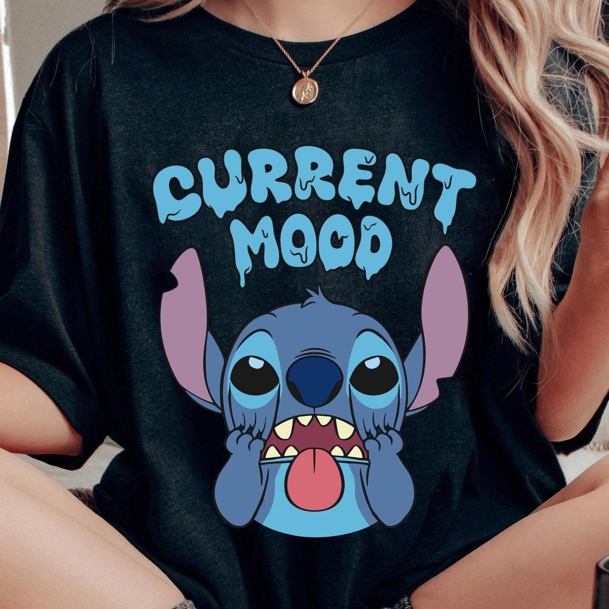 Disney Stitch Current Mood Lilo And Stitch Shirt T Shirts  - S-5XL