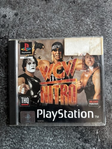 Pal Sticker WCW Nitro Sony PlayStation 1 PS1 Game PAL Black Label UK Complete CIB ...