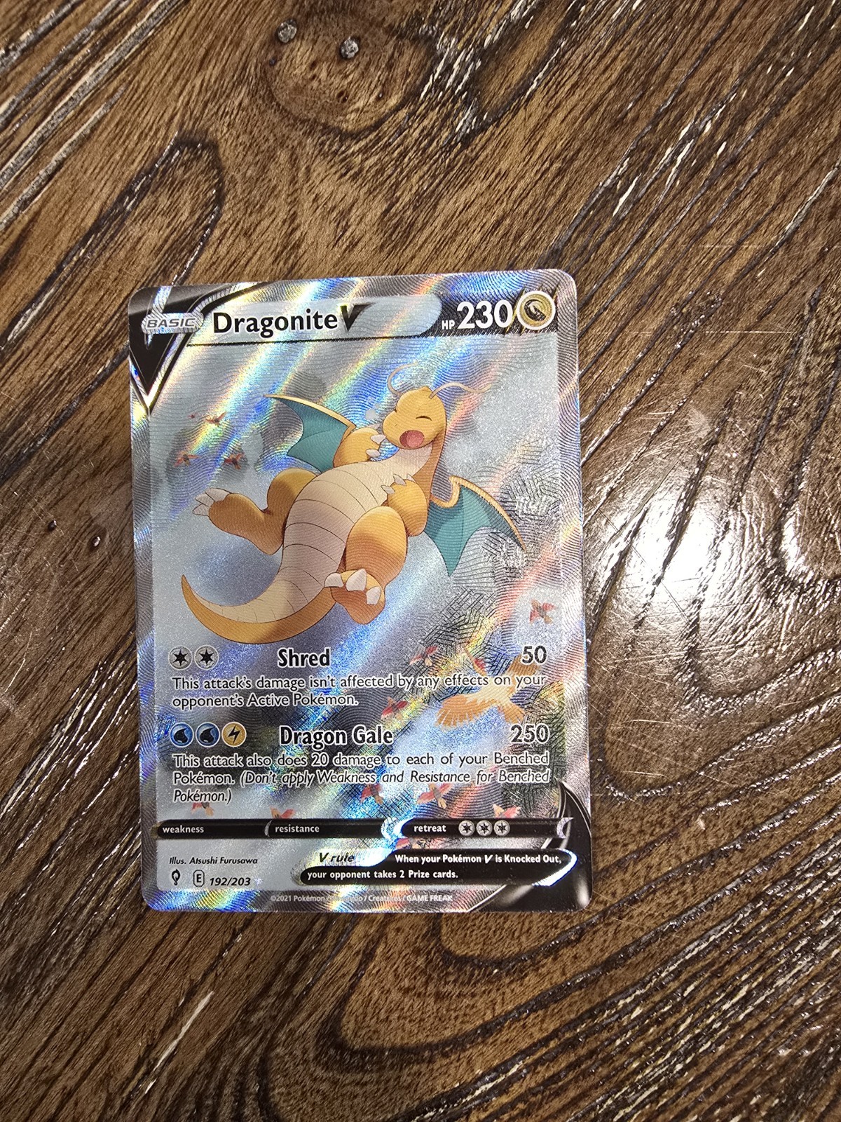 Dragonite V 192/203 Alternate Full Art Evolving Skies Pokemon English NM-