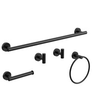Matte Black Bathroom Hardware Accessories Set 5 Pcs SUS304 Stainless Steel To...