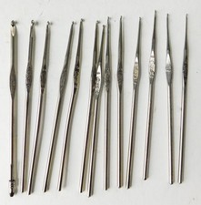 Vintage Lot of 13 Boye Susan Bates Metal Crochet Hooks Lot 2
