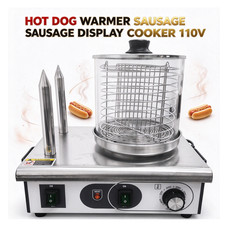 Commercial Hot Dog Warmer Electric Sausage Bun Steamer Display Cooker 110V 500W