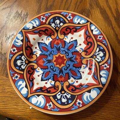 Pier 1 One ceramic Serving Plate Karina Tile Pattern 8 1/2 