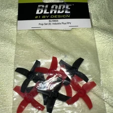 BLH9605 Prop Set (8) Red / Black For : Blade Inductrix + Plus Quadcopter Drone