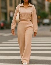 Women Two piece hoodie set pull over zip hoodie and pant size S