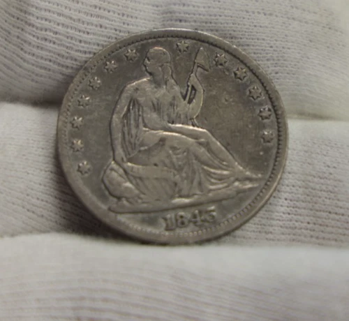 1843 US Seated Liberty Half 50c VG+ (Cleaned)