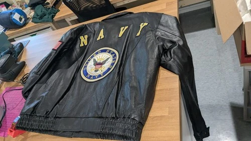 Jacket leather men flight US Navy style 5 xl A1  A2 - product listing photo
