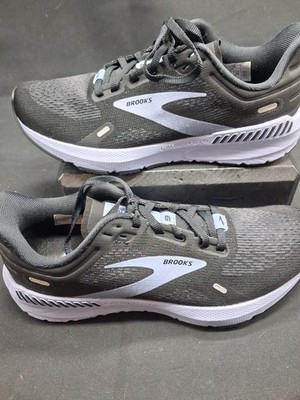 Brooks Launch GTS Womens Low Top Mesh Lace-Up Running Shoes Black/White
