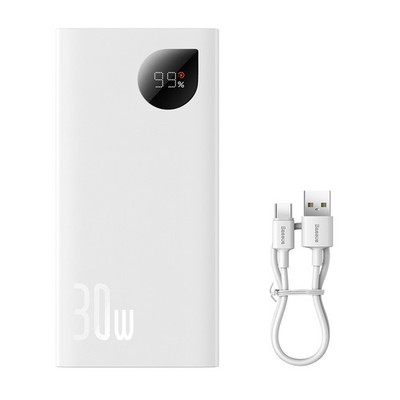 Baseus Adaman2 Powerbank 10000mAh 30W, 2x USB-A, 1x USB-C, Weiß