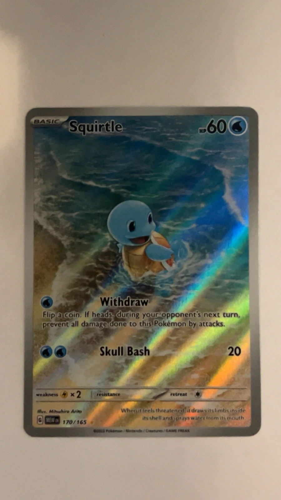Deal for Pokémon Squirtle TCG Holo Illustration Rare Card 170/165 Pokemon 151