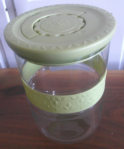 Priness House Canister With Green Lid, Used, Great Condtion