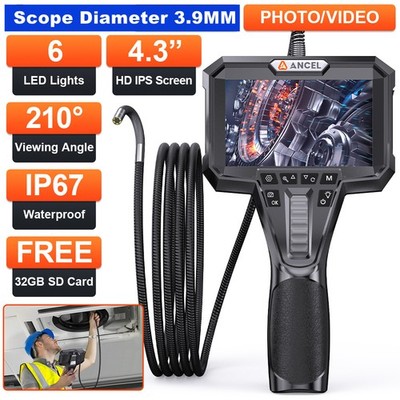 3.9MM Industrial Borescope Endoscope Camera Hose 4.3inch LCD Display Waterproof